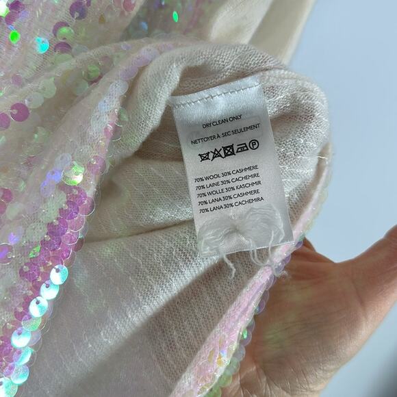 Anthropologie pilcro sequin cashmere wool sweater top size medium - Picture 4 of 7